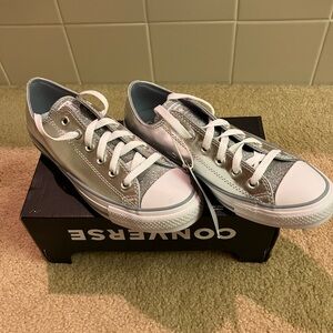 Converse Metallic Silver Sneakers